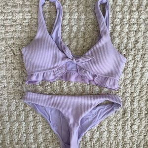 Shein lavender ribbed bikini size M